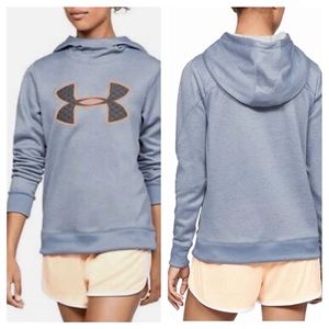 Under Armour Blue Space Dye Coldgear Pull On Sweatshirt Hoodie Womens Size S